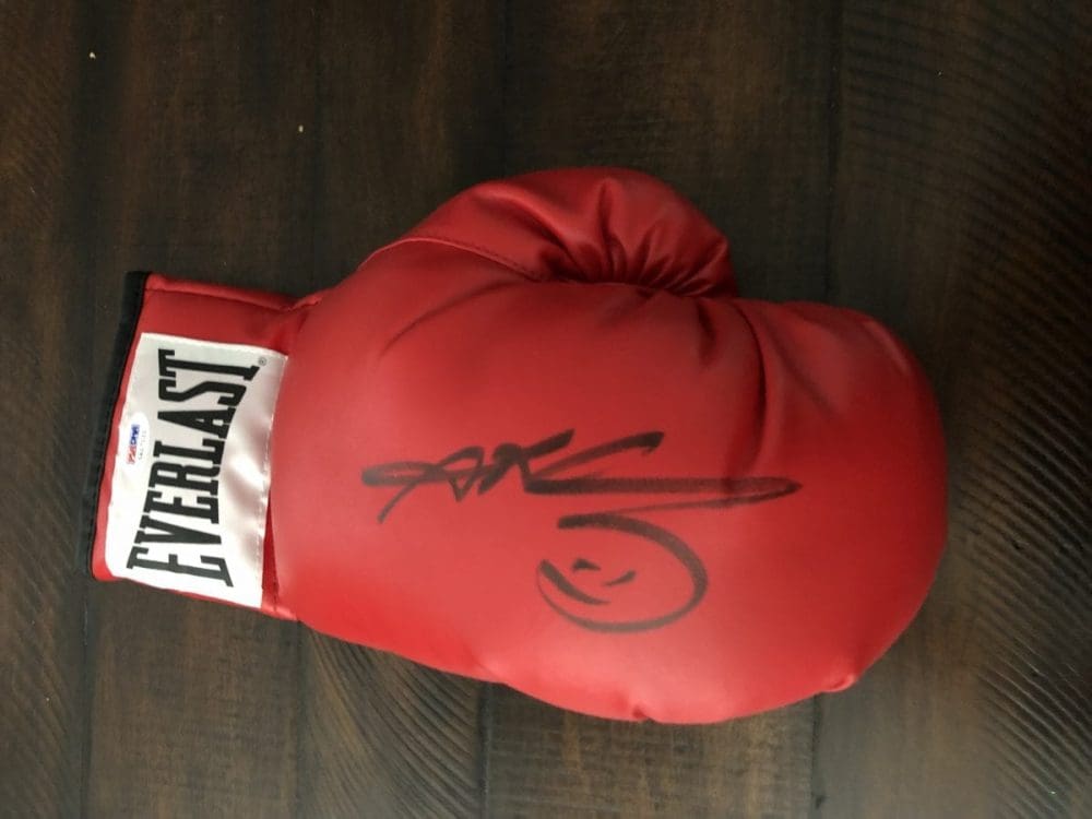 Everlast Red Lace Autograph Boxing Gloves 